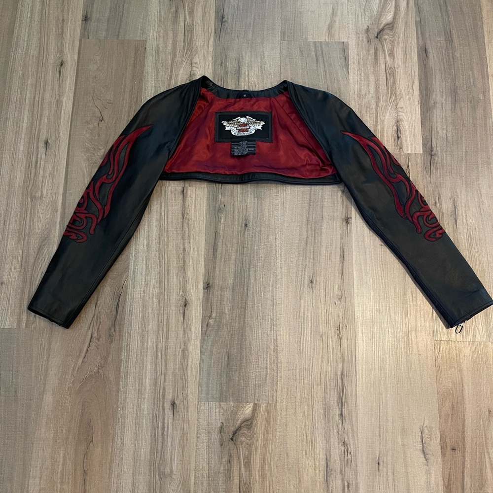 Vintage Harley-Davidson Black Leather modular dress size 12 - Picture 3 of 14